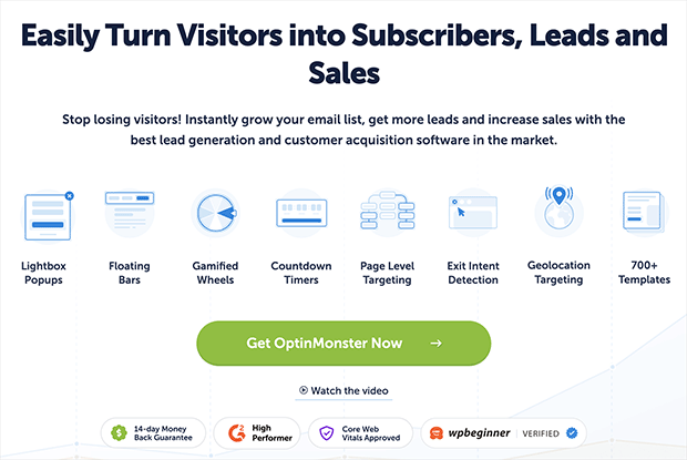 OptinMonster, the best Wishpond competitor for popups and lead generation