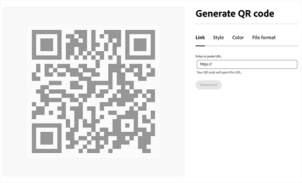 Generate a QR code with Adobe Express