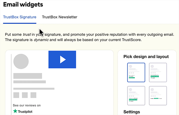 TrustBox email signature widget