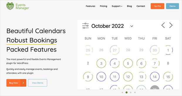 Events Manger Calendar plugin