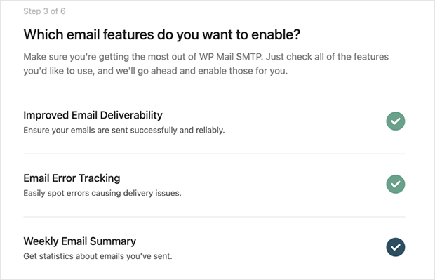 Default WP Mail SMTP features