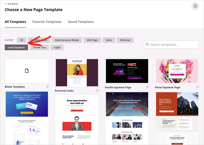 SeedProd landing page templates