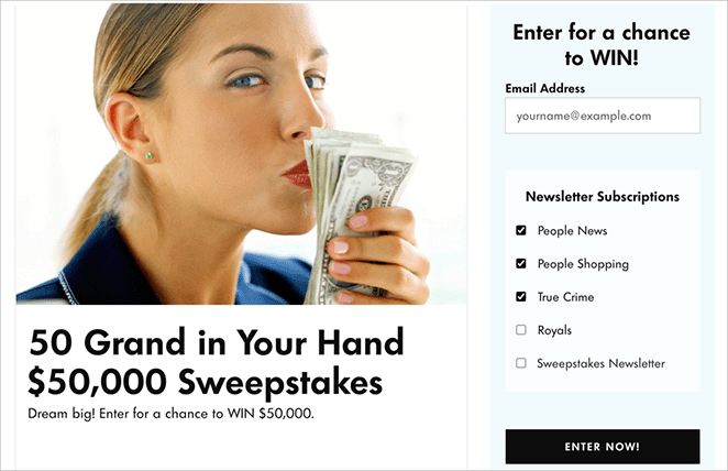 people.com sweepstakes example