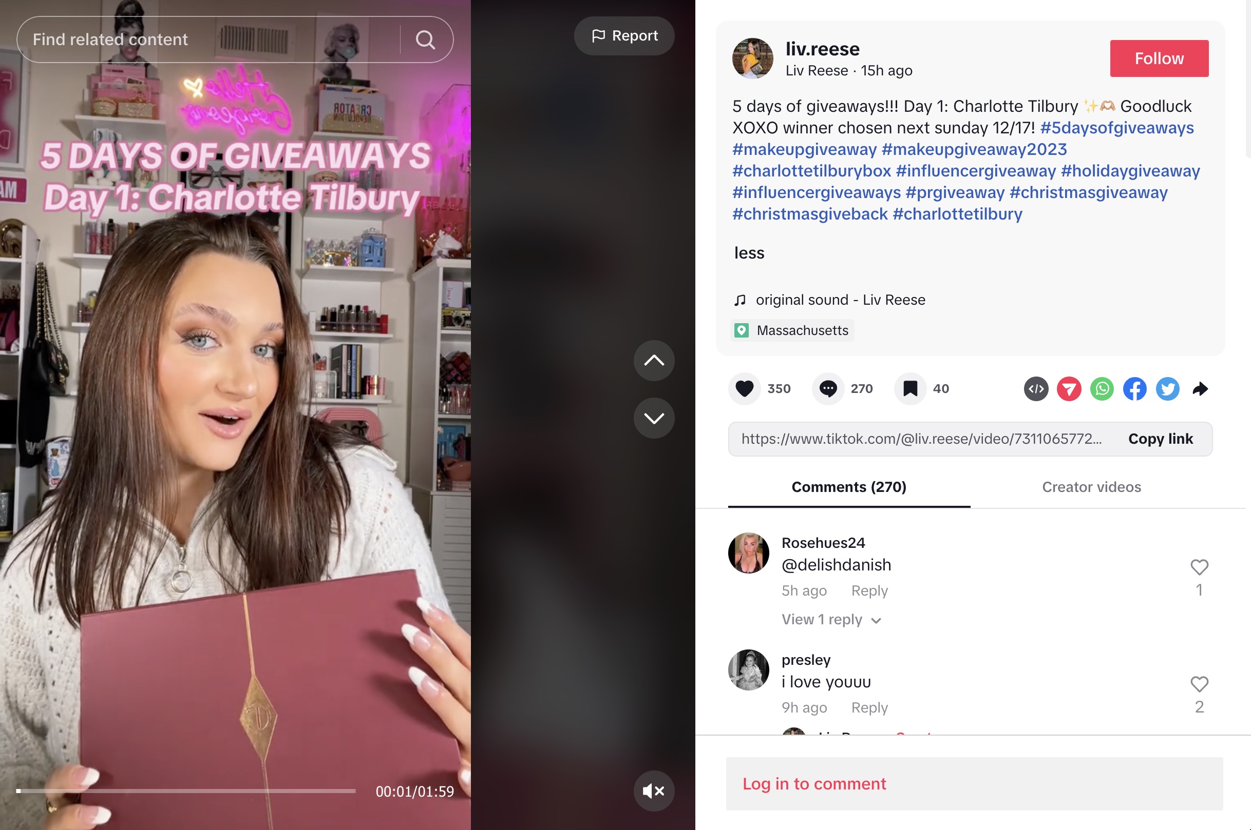 TikTok creator filming a giveaway announcement video in native vertical format