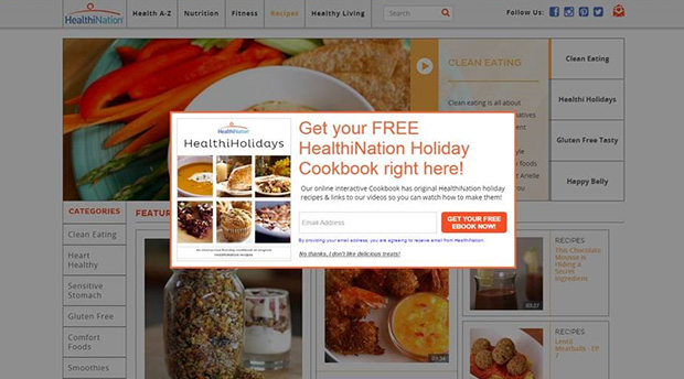 Holiday cookbook eBook offered as a digital giveaway prize