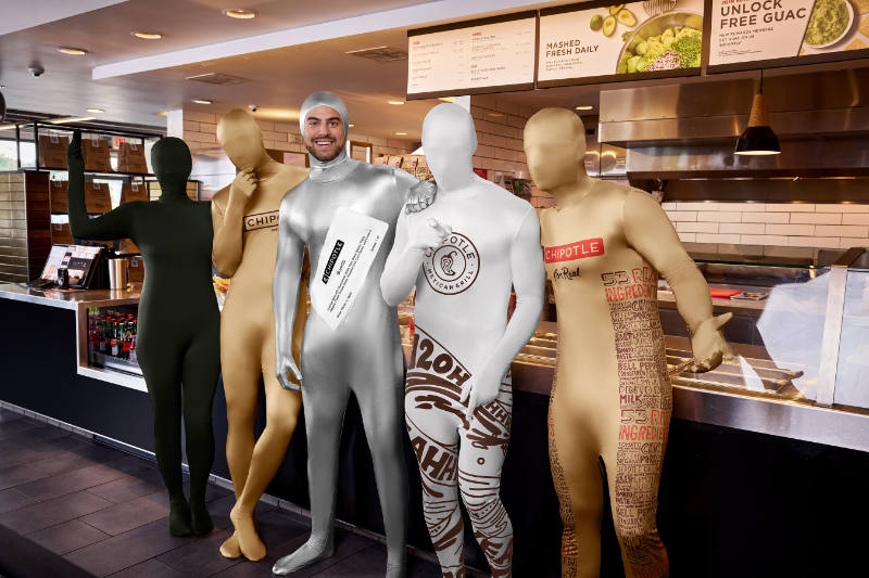 Chipotle × Spirit Halloween costume collection group image.