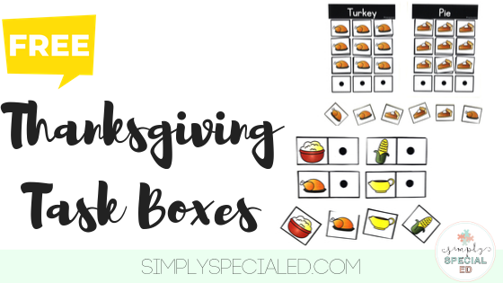 Simply Special Ed printable Thanksgiving task box free download