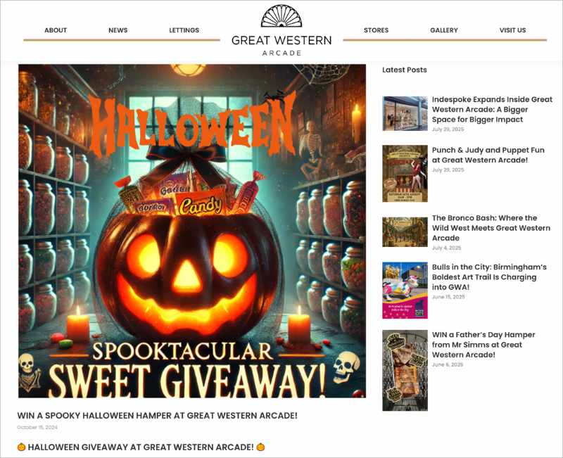 Giveaway announcement blog post showing prize details, entry steps, and key dates.