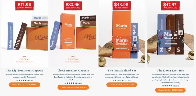 Marin Skincare Thanksgiving marketing product bundle promotion case study screenshot