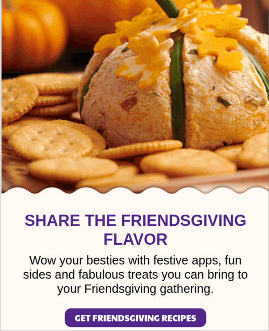 Example of a Thanksgiving-themed marketing email with seasonal design