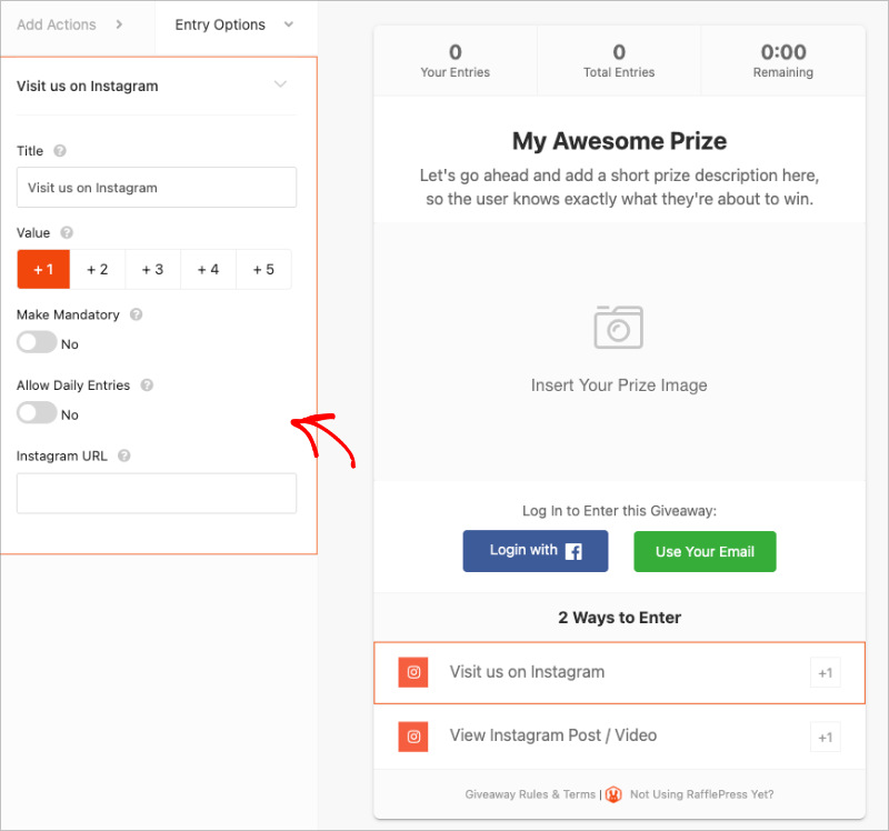 editable-instagram-giveaway-template - RafflePress Editable Instagram giveaway template for visual content and followers growth