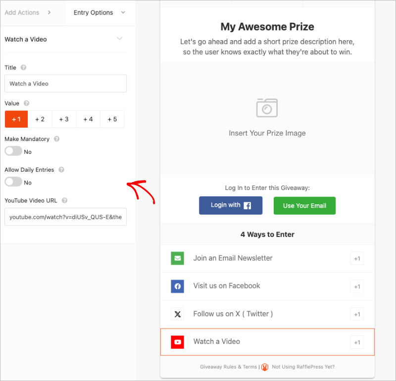 pre-launch-editable-giveaway-template - RafflePress Editable pre-launch giveaway template with multiple entry actions