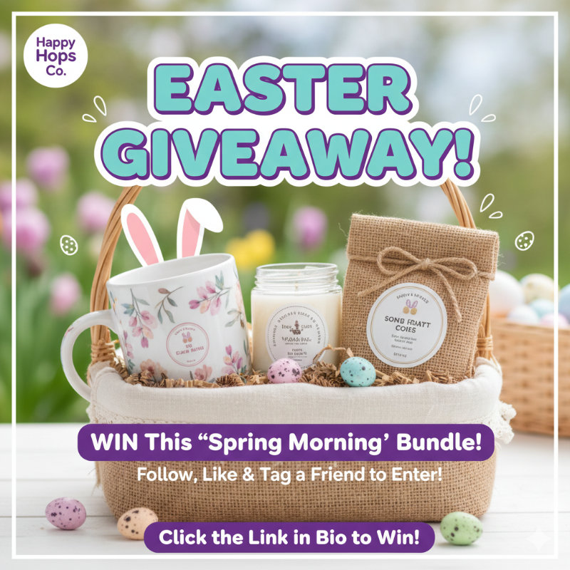 Easter social media marketing post designed to drive traffic from Instagram to a WordPress site.