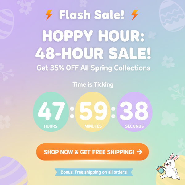 Easter flash sale promotion featuring a countdown timer to create urgency for shoppers.