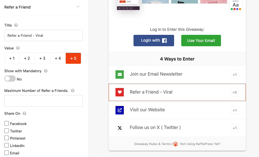 refer-a-friend-membership-giveaway - RafflePress Adding the refer-a-friend action to your membership site giveaway